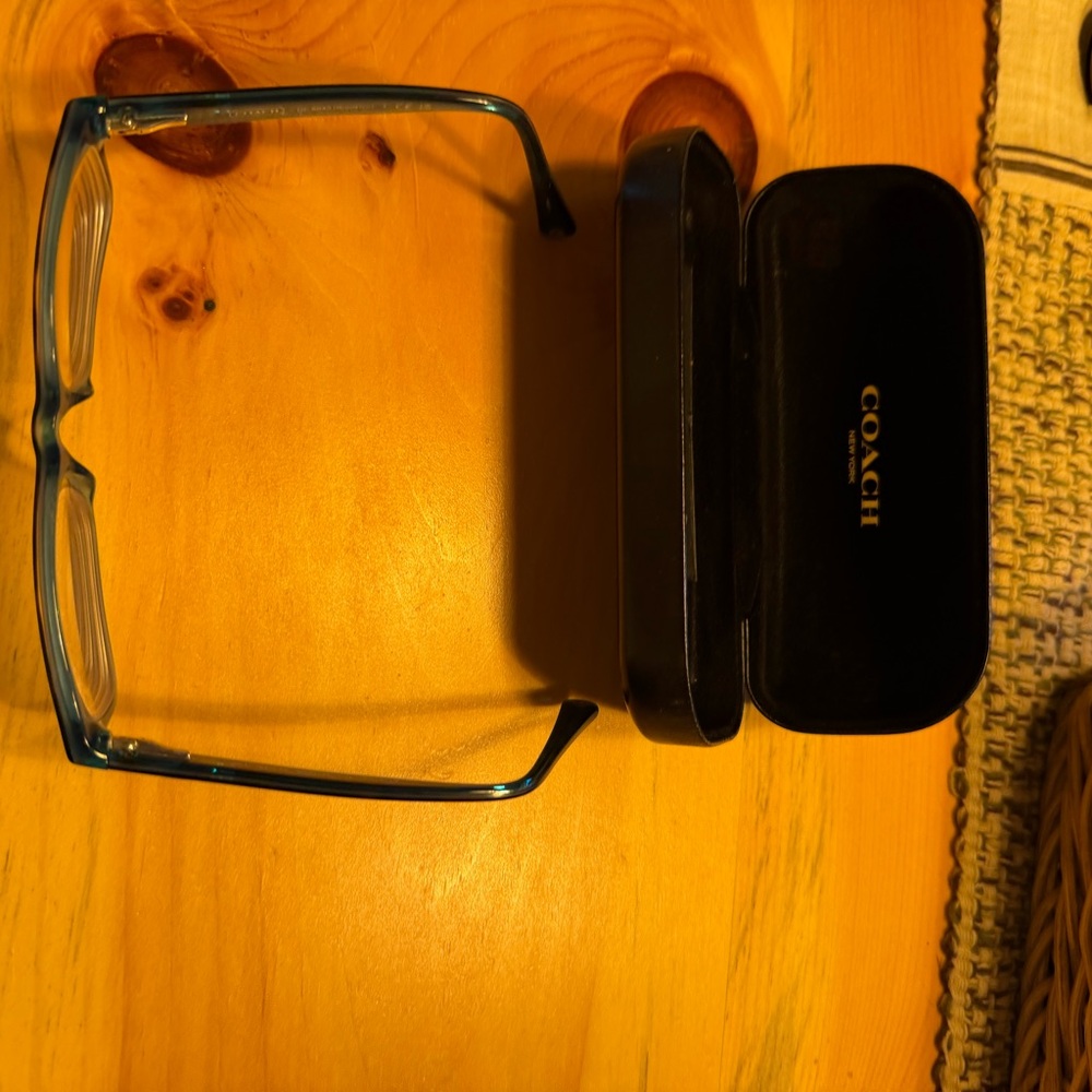 Coach Rectangular Eyeglasses in Teal with Black Case